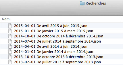 liste fichier google history