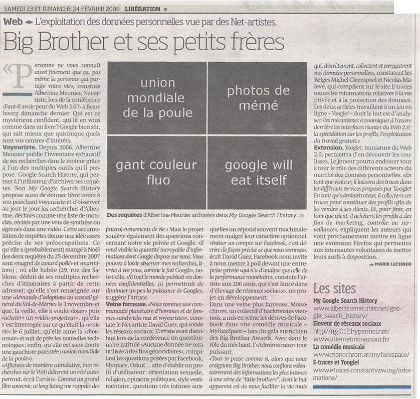 article liberation 2 février 2008