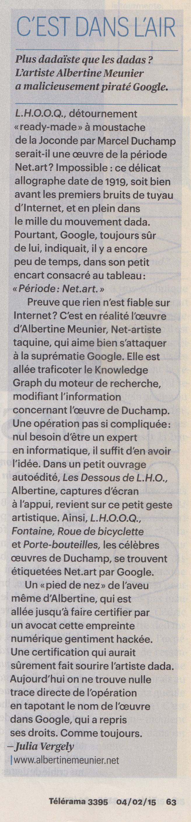 telerama article albertine meunier