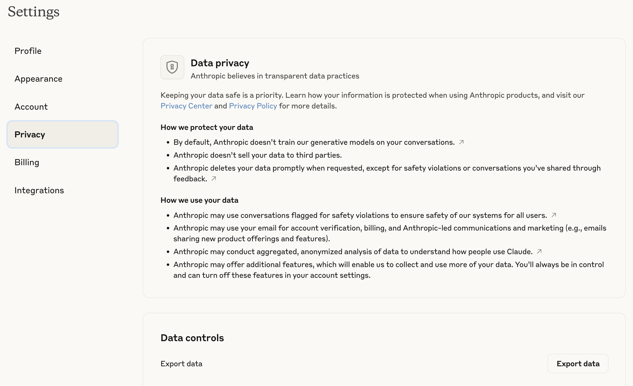 How to extract your Calude data