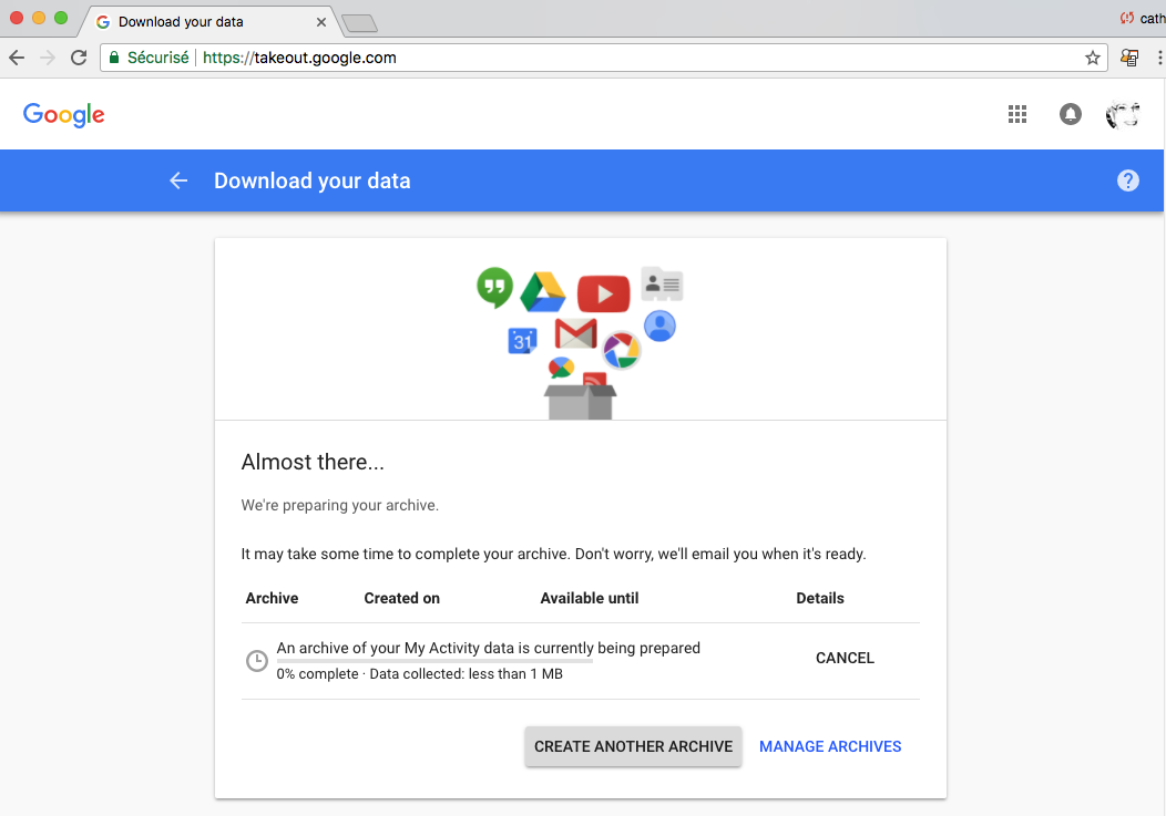 google takeout screen1