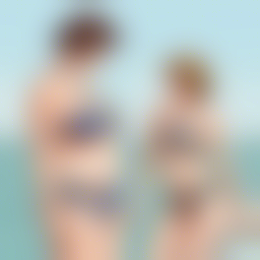 Lily et Albertine en maillot de bain . NFT