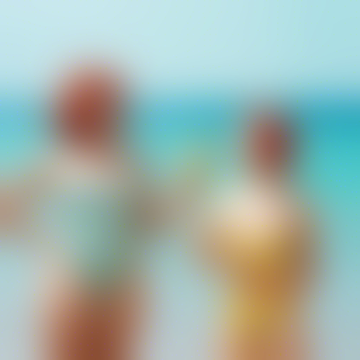 Albertine et Nina en maillot de bain . NFT